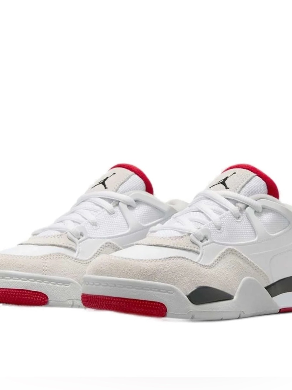 Air Jordan 4 RM Basketball Sneakers Red White Size 6.5 Youth